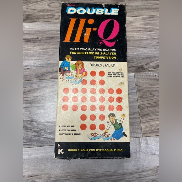 kohner Other - 1975 Kohner DOUBLE HI-Q Game 2 Player Complete OG BOX Vintage No. 220 Solitaire